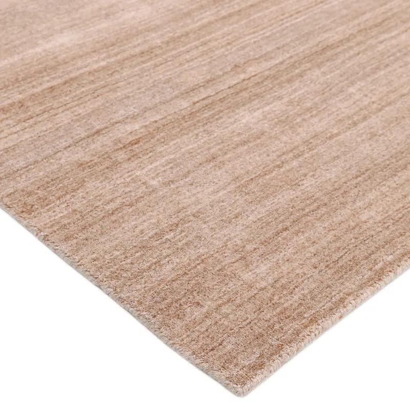 Caramel Stripe Hand-Knotted Wool Blend 8' x 10' Area Rug