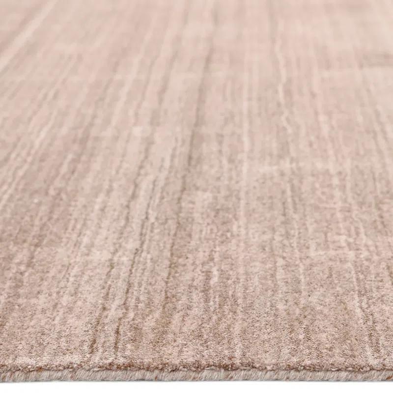 Caramel Stripe Hand-Knotted Wool Blend 8' x 10' Area Rug