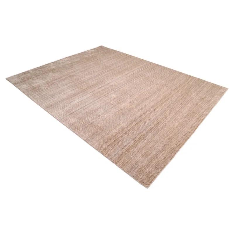 Caramel Stripe Hand-Knotted Wool Blend 8' x 10' Area Rug