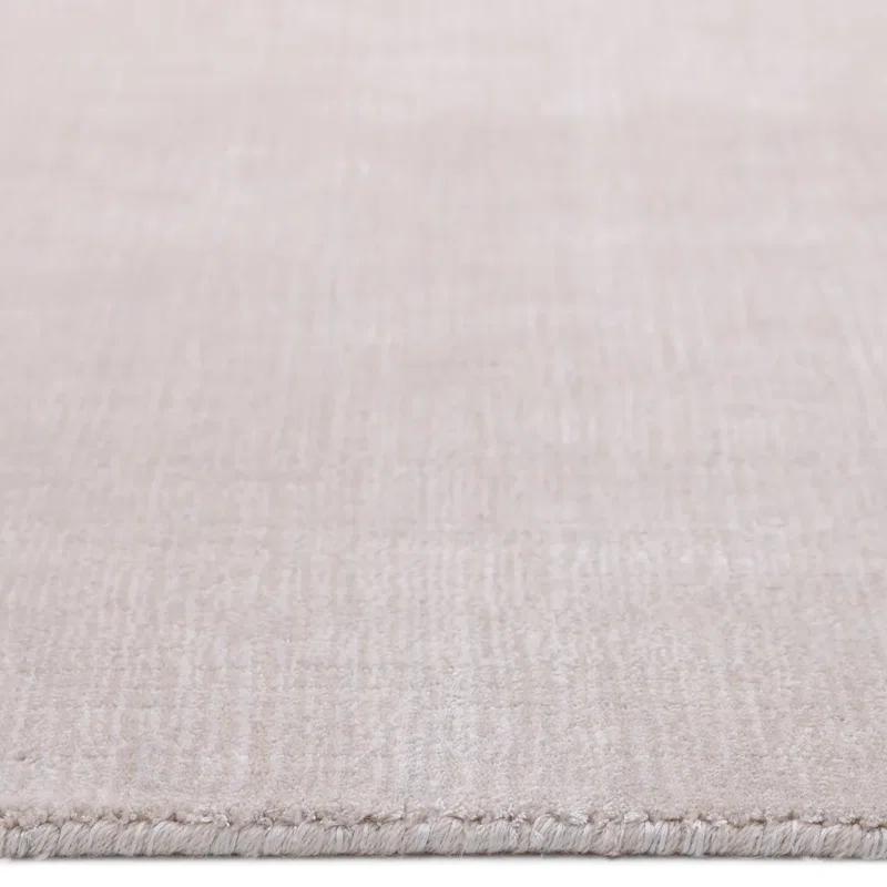 Mist Gray Hand-Knotted Wool and Viscose Area Rug