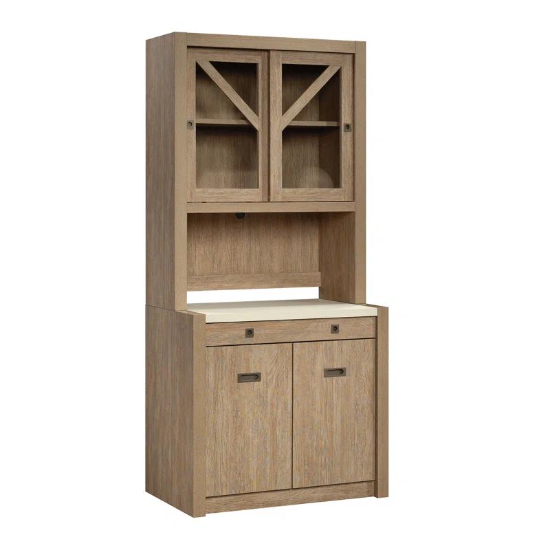 Dixon City Library Base Hutch Ste, Brushed Oak Finish