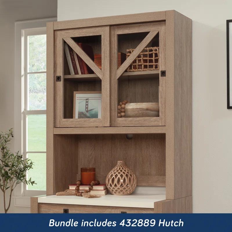 Dixon City Library Base Hutch Ste, Brushed Oak Finish