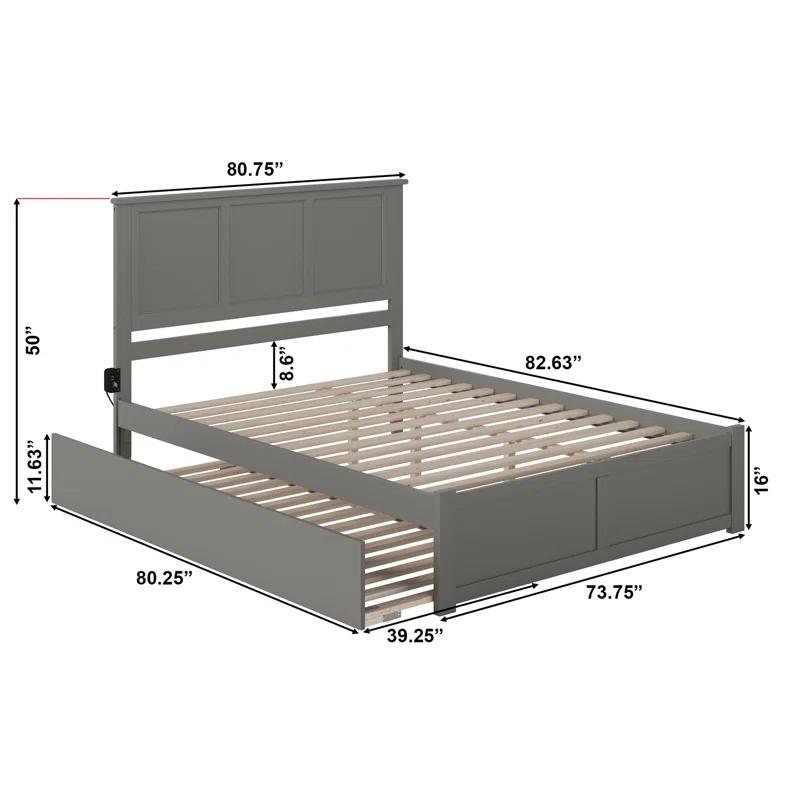 Madison Medium Stained Wood King Bed with Storage Drawers