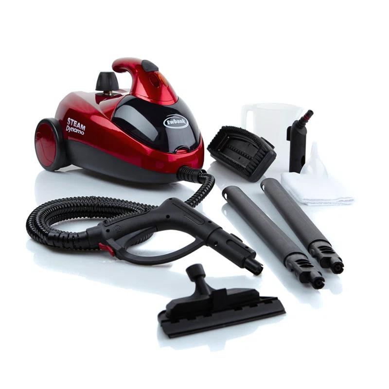 Red Commercial Multi-Surface Steam Cleaner with Accessories