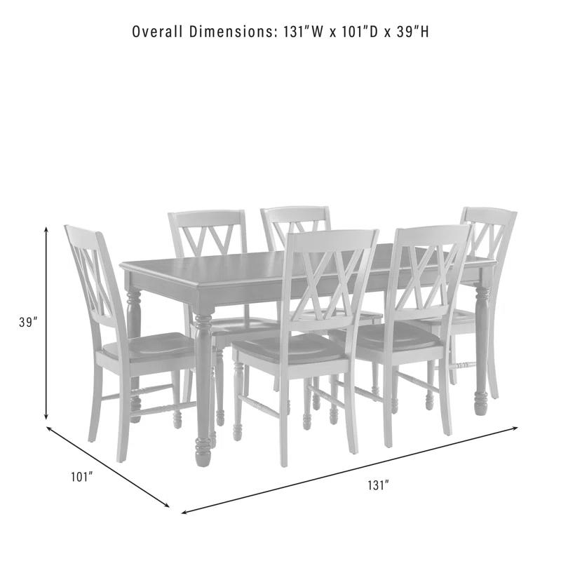 Shelby 7-Piece Distressed Teal and Cherry Dining Table Set