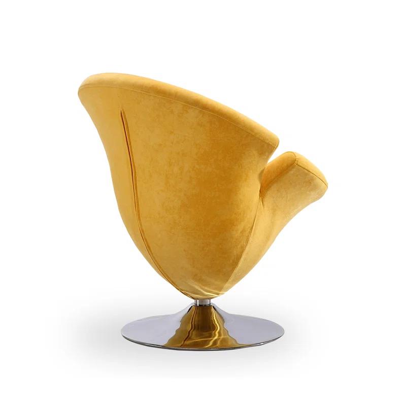 Everly Quinn Aanayah Velvet Swivel Barrel Chair