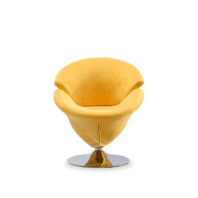 Everly Quinn Aanayah Velvet Swivel Barrel Chair