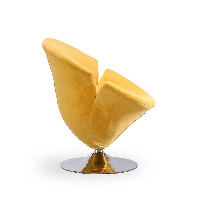 Everly Quinn Aanayah Velvet Swivel Barrel Chair