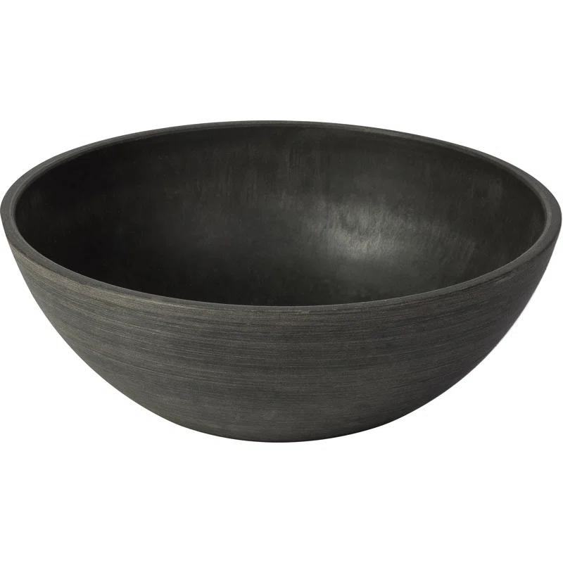 Algreen  4.5 x 12 x 12 in. Valencia Planter Bowl, Textured Charcoal - Pack of 2
