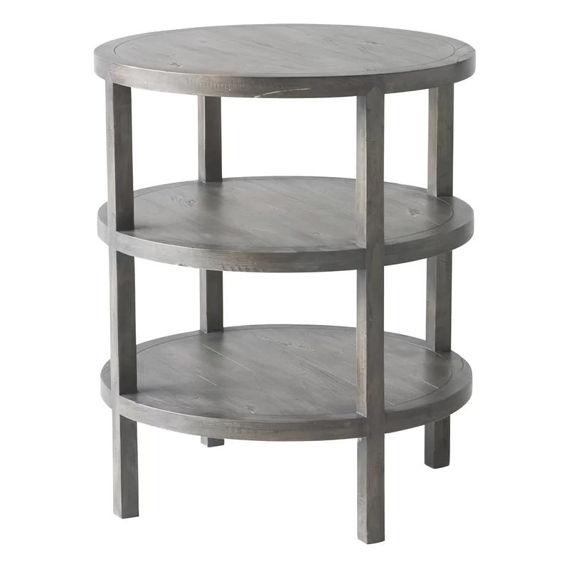 Elegant Round Alder Wood 23" Wide End Table