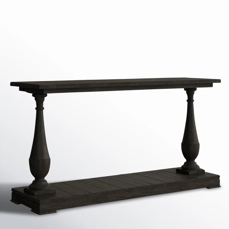 Yara Transitional Brown Wood 54'' Console Table with Storage