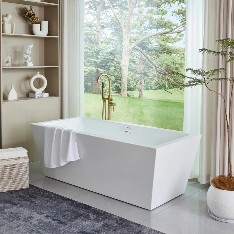 Elena 59" x 30" Freestanding Soaking Acrylic Bathtub