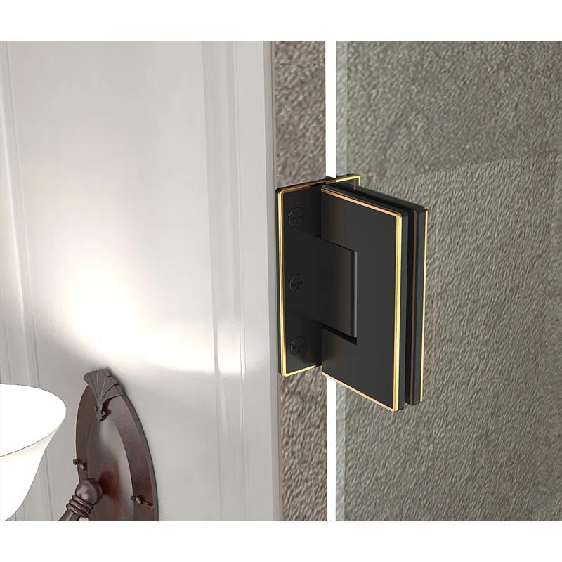 Nautis 72" H Hinged Frameless Shower Door