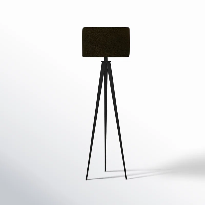 Elegante 61" Outdoor Black Tripod Floor Lamp with Drum Shade