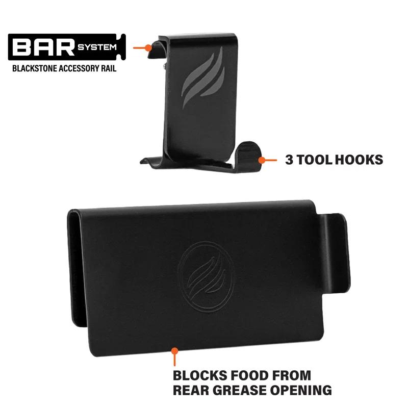 Blackstone Blackstone Side Shelf Rail Tool Hooks and Grease Gate for Griddles with Rail System