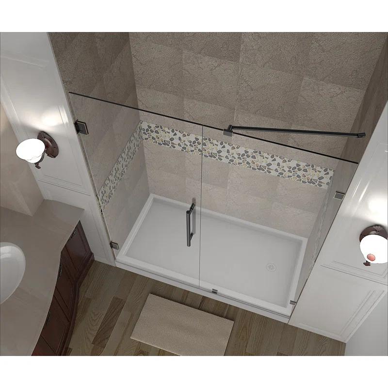 Nautis 72" H Hinged Frameless Shower Door