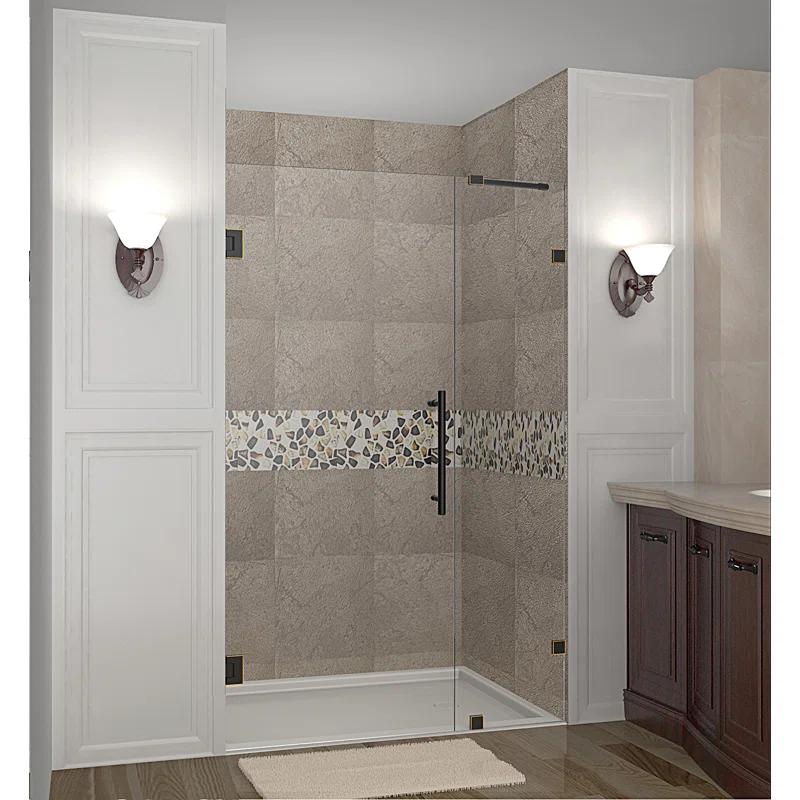 Nautis 72" H Hinged Frameless Shower Door