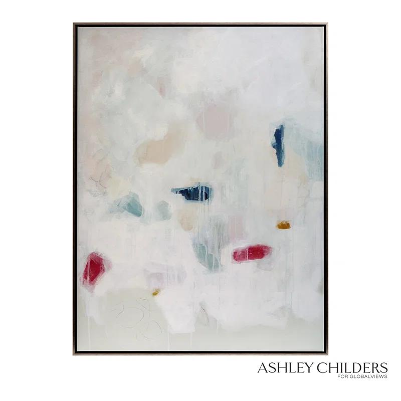 Multicolor Abstract Canvas Print with Champagne Frame