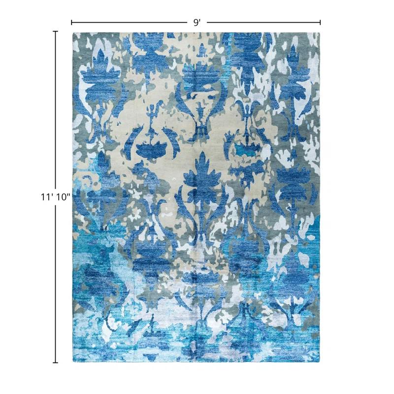 Solo Rugs Modern One-of-a-Kind Hand-Knotted Area Rug - Gray, 9' 0" x 11' 10"