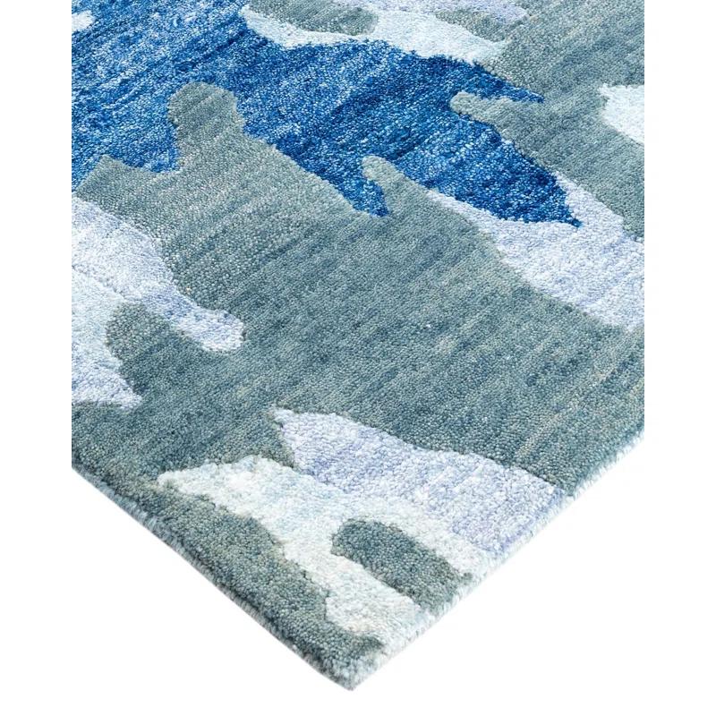 Solo Rugs Modern One-of-a-Kind Hand-Knotted Area Rug - Gray, 9' 0" x 11' 10"
