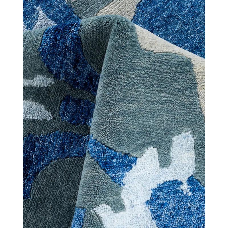 Solo Rugs Modern One-of-a-Kind Hand-Knotted Area Rug - Gray, 9' 0" x 11' 10"