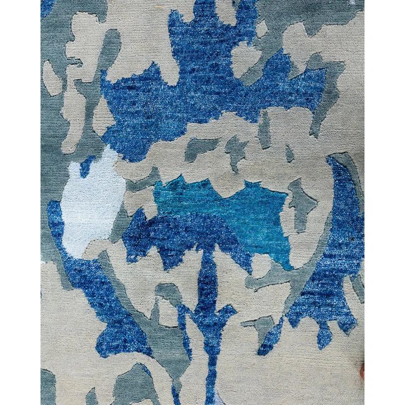 Solo Rugs Modern One-of-a-Kind Hand-Knotted Area Rug - Gray, 9' 0" x 11' 10"