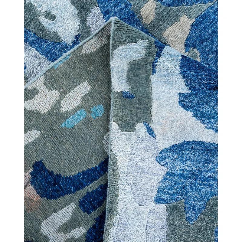 Solo Rugs Modern One-of-a-Kind Hand-Knotted Area Rug - Gray, 9' 0" x 11' 10"