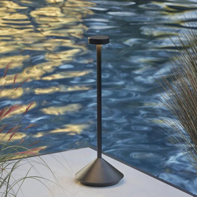 Black Cordless Rechargeable LED Table Lamp with 3-Way Switch