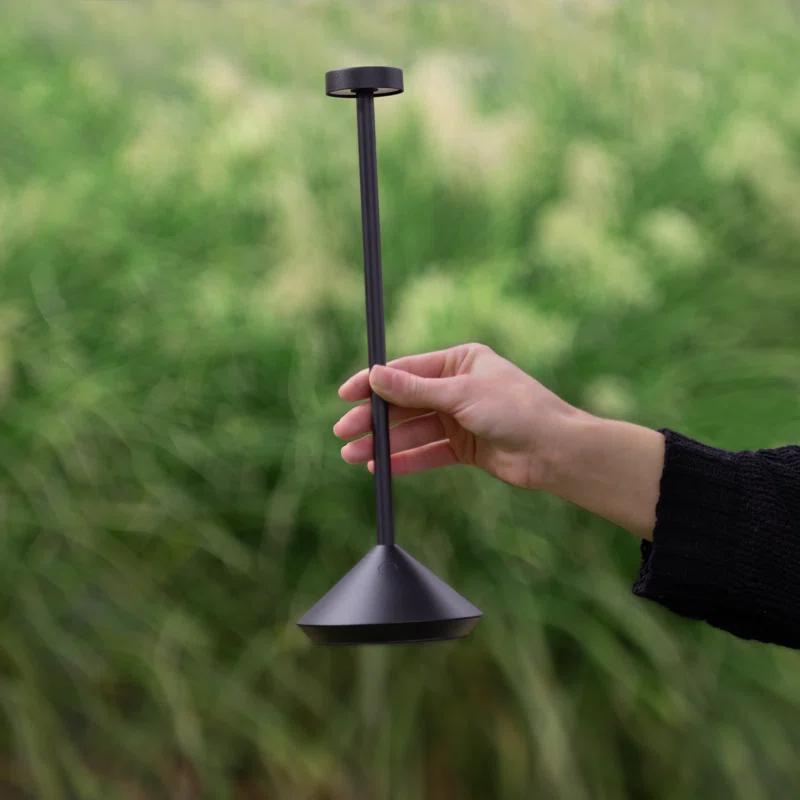 Black Cordless Rechargeable LED Table Lamp with 3-Way Switch