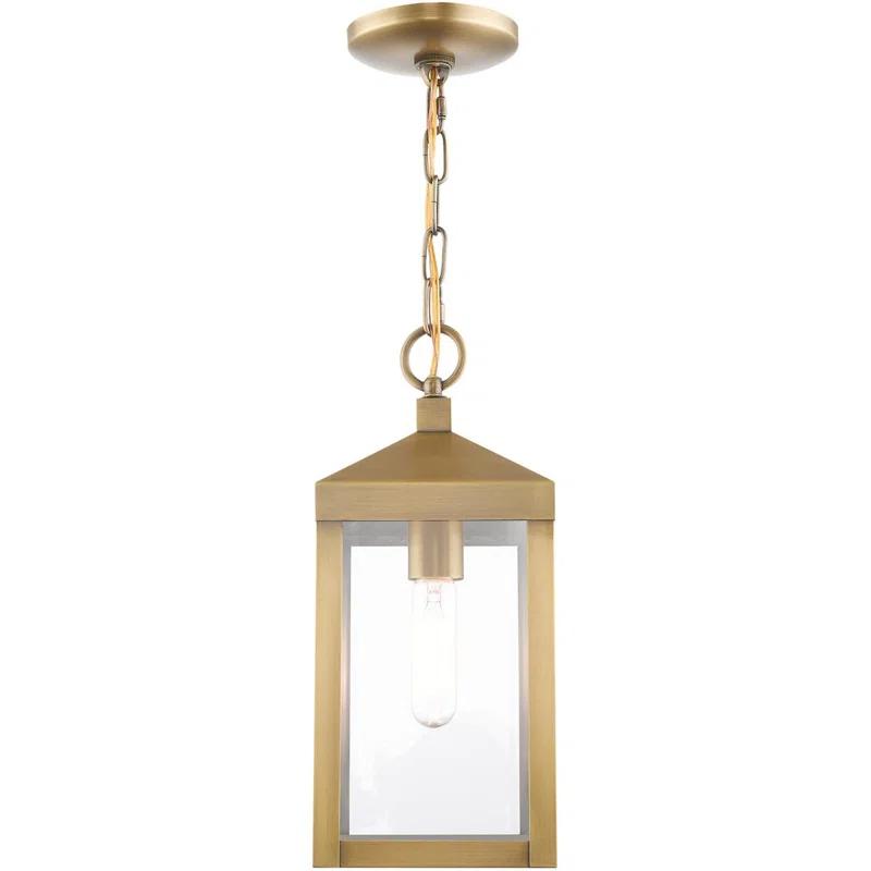 Lighting Lumens 6.25in Satin Post Top Lantern Outdoor Light with Clear Glass Shade