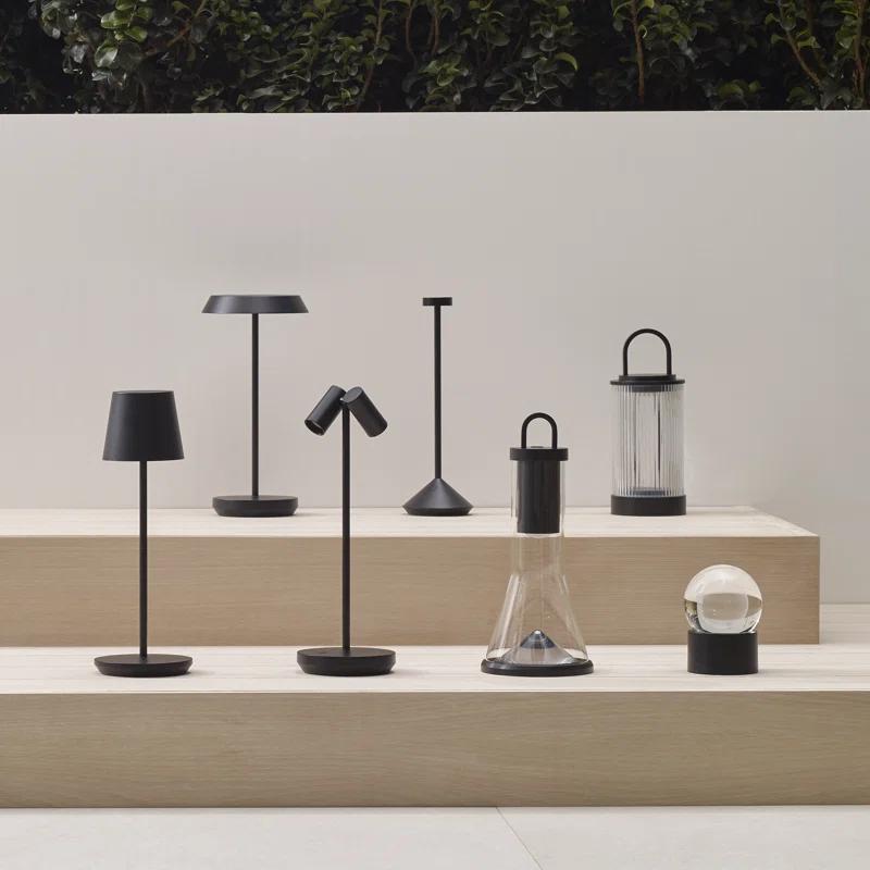 Black Cordless Rechargeable LED Table Lamp with 3-Way Switch