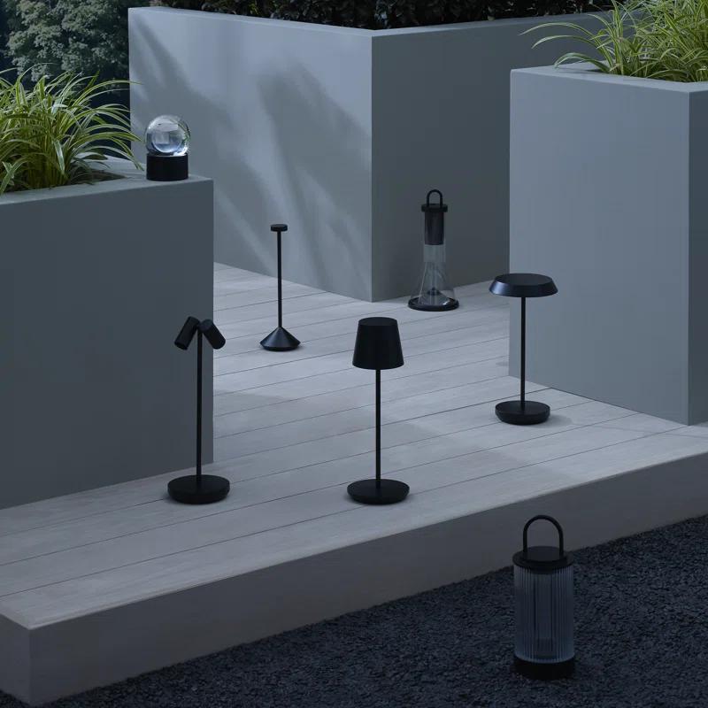 Black Cordless Rechargeable LED Table Lamp with 3-Way Switch