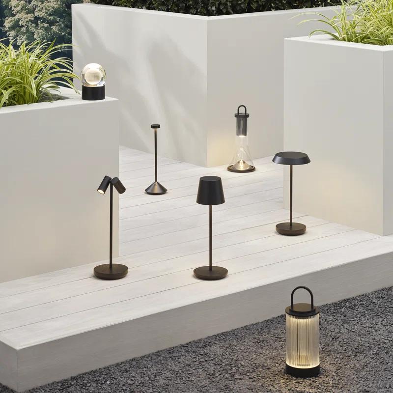 Black Cordless Rechargeable LED Table Lamp with 3-Way Switch