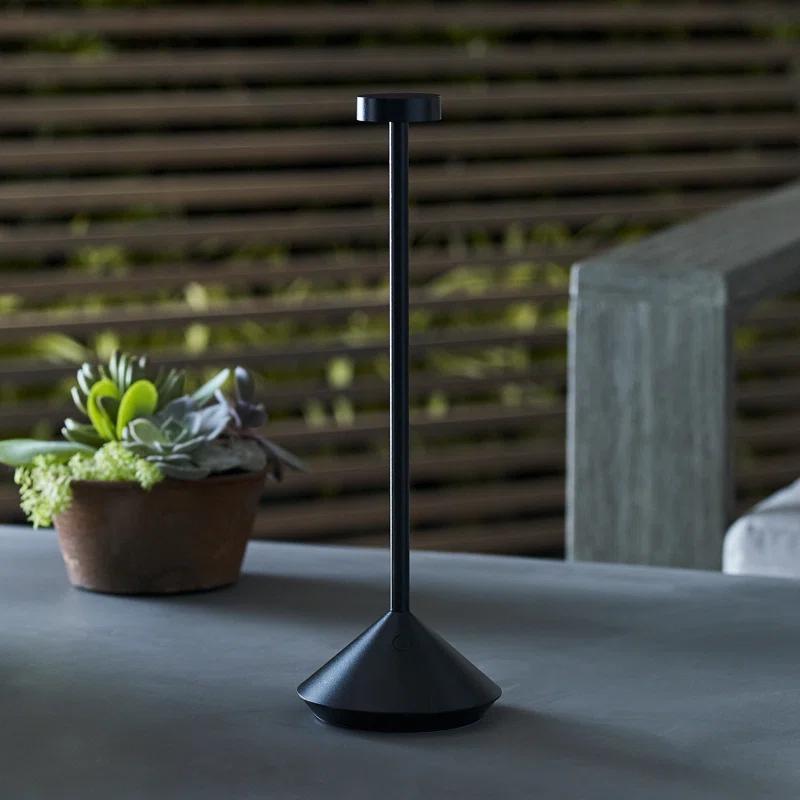 Black Cordless Rechargeable LED Table Lamp with 3-Way Switch