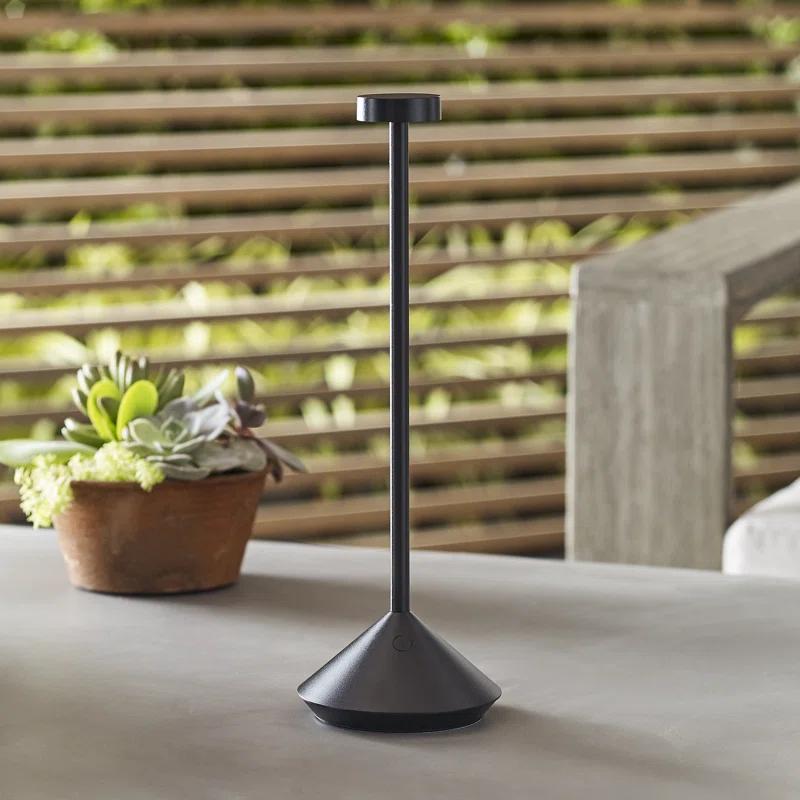 Black Cordless Rechargeable LED Table Lamp with 3-Way Switch
