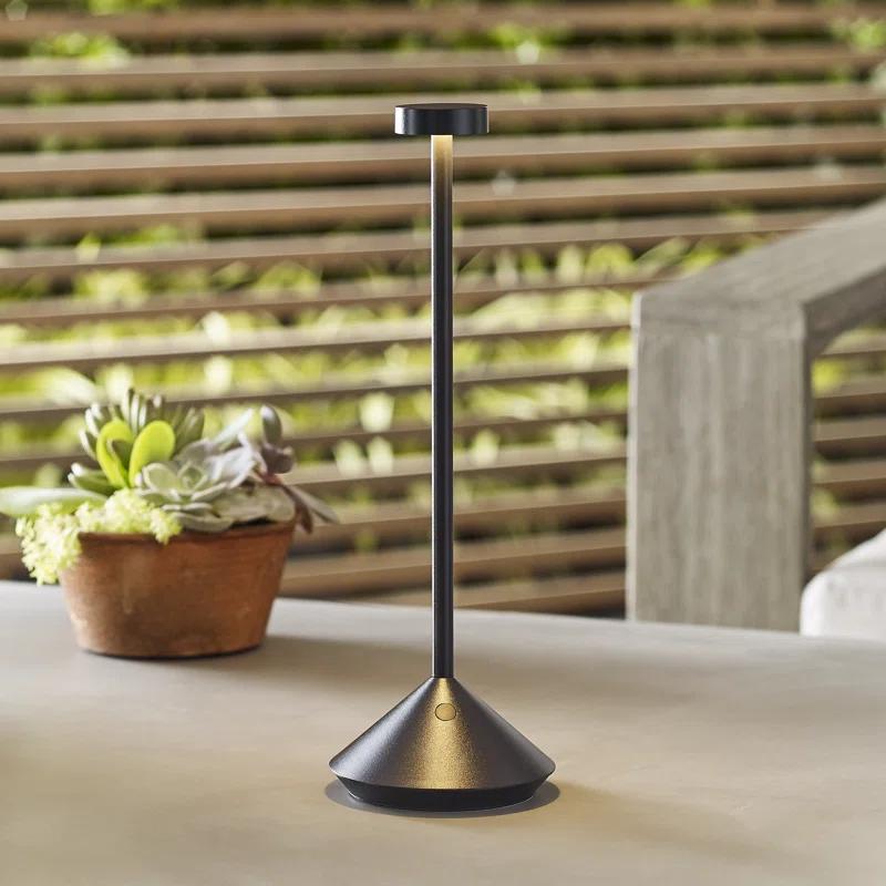 Black Cordless Rechargeable LED Table Lamp with 3-Way Switch