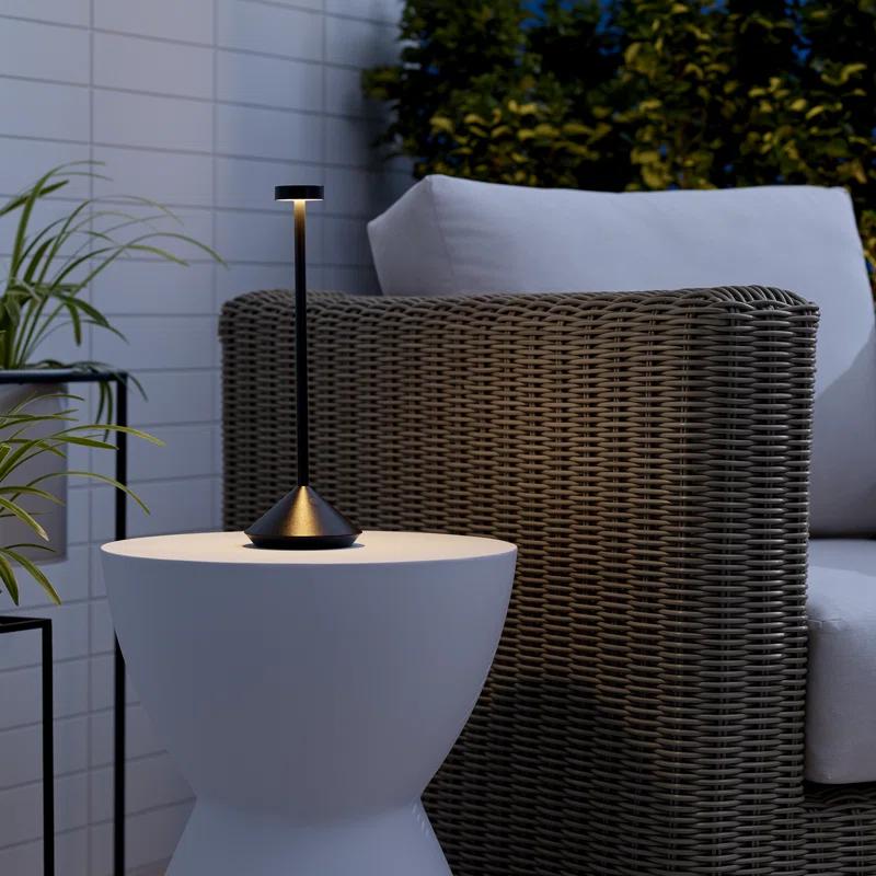 Black Cordless Rechargeable LED Table Lamp with 3-Way Switch