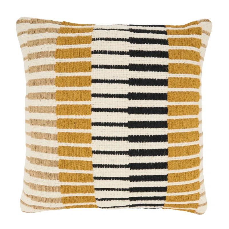 Dynamic Stripe Geometry Down Filled Throw Pillow