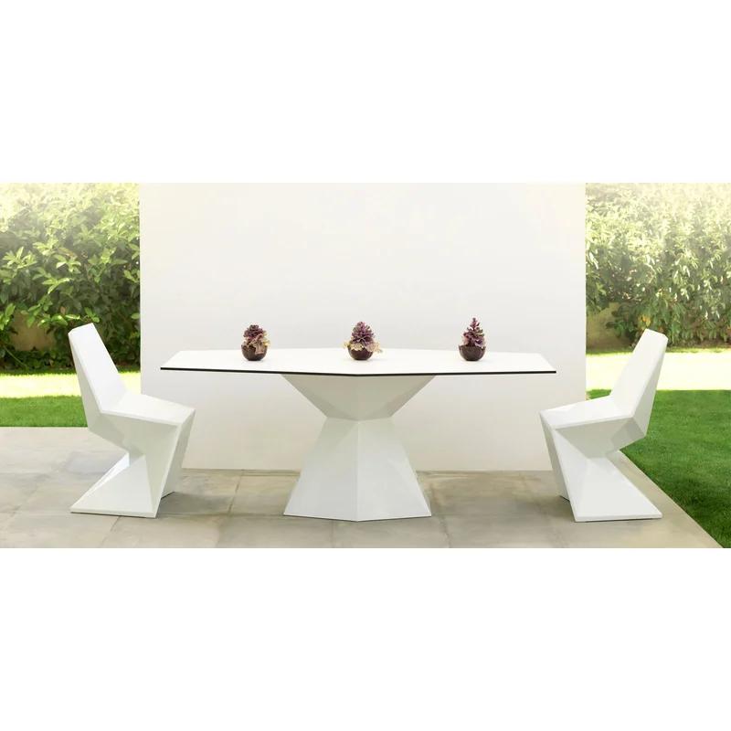 Karim Rashid's Modern Faceted White Polyethylene Outdoor Dining Chair