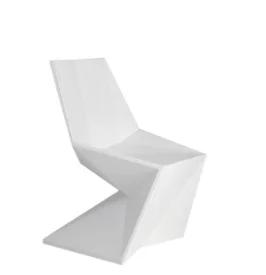 Karim Rashid's Modern Faceted White Polyethylene Outdoor Dining Chair