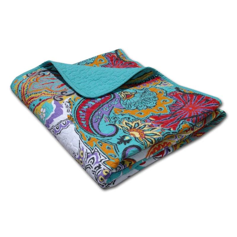 Greenland Home Fashions Nirvana Paisley 100% Cotton Quilted Throw