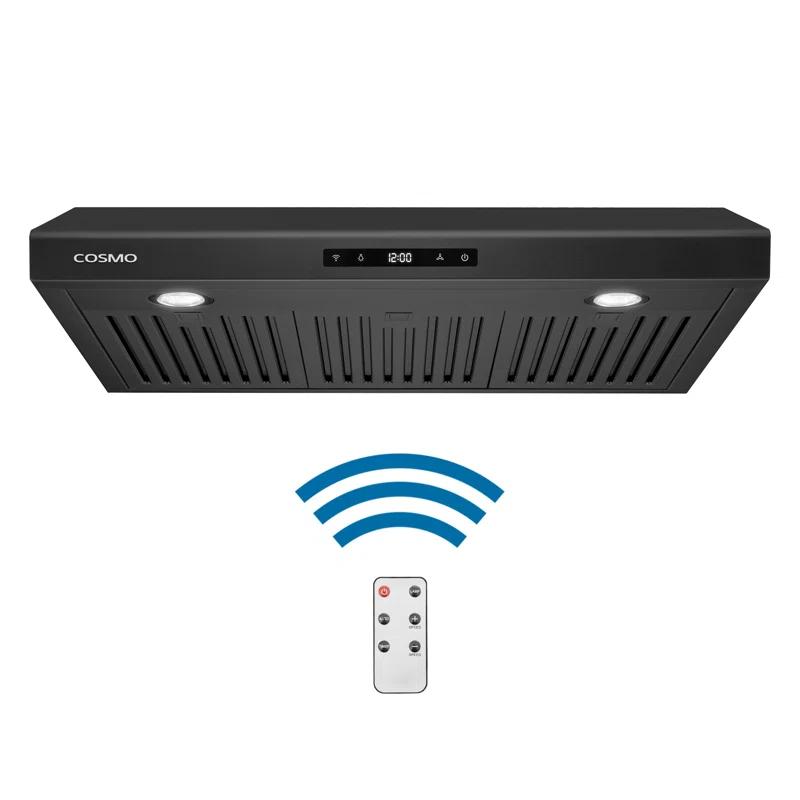 30 in. Under Cabinet Range Hood with Digital Touch Controls in Matte Black