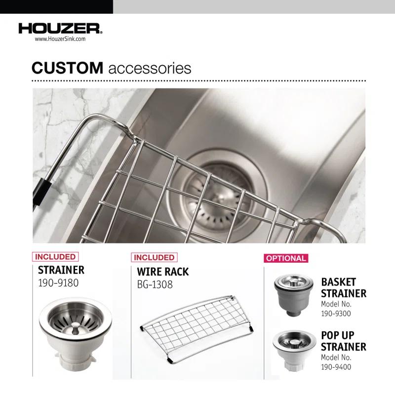 Contempo 33'' L Flush Single Bowl Stainless Steel Kitchen Sink