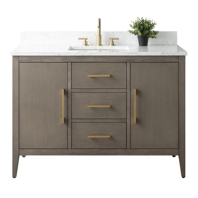 48'' Single Bathroom Vanity with Engineered Marble Top