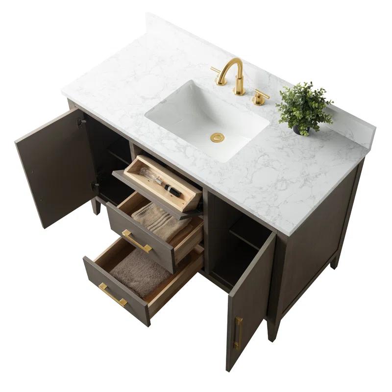 48'' Single Bathroom Vanity with Engineered Marble Top
