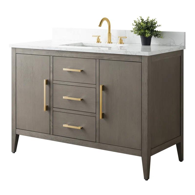 48'' Single Bathroom Vanity with Engineered Marble Top