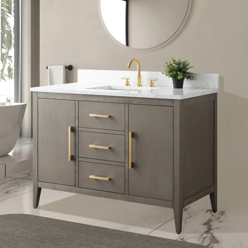 48'' Single Bathroom Vanity with Engineered Marble Top
