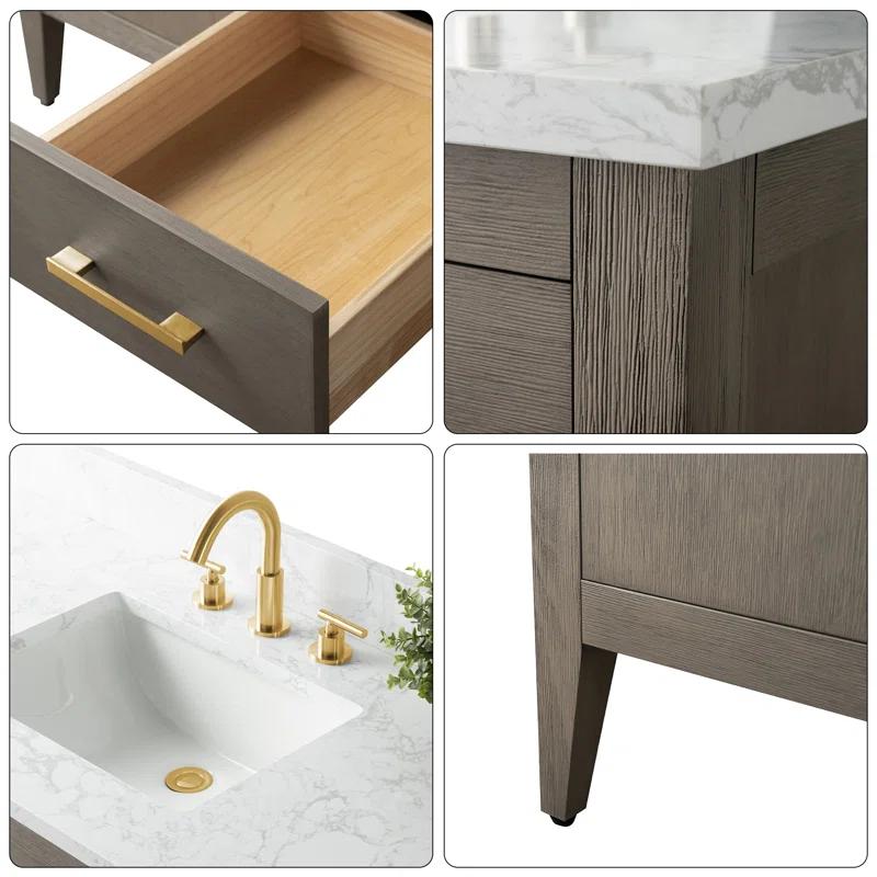48'' Single Bathroom Vanity with Engineered Marble Top