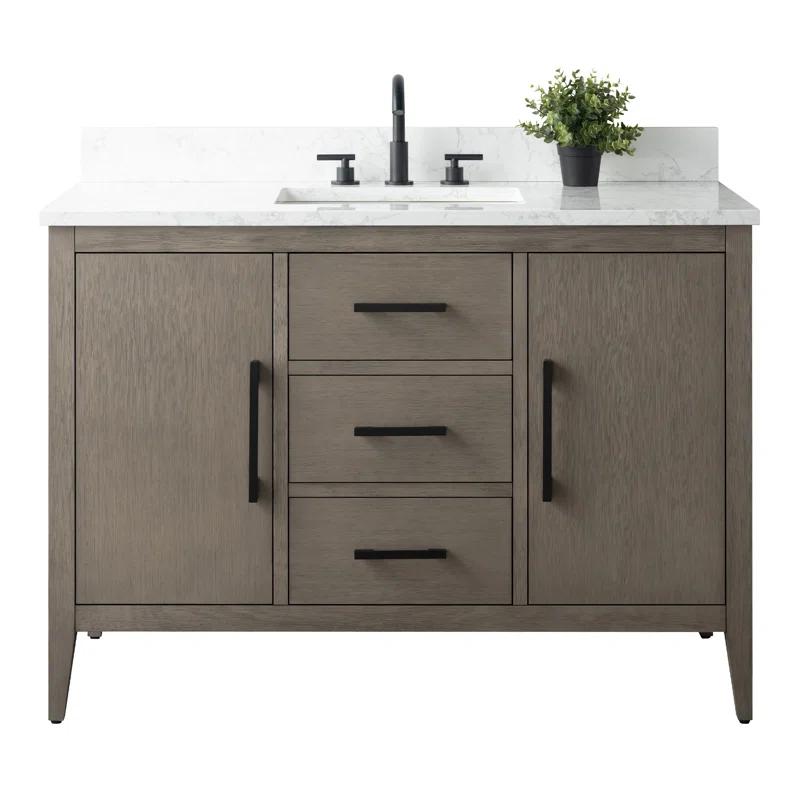 48'' Single Bathroom Vanity with Engineered Marble Top