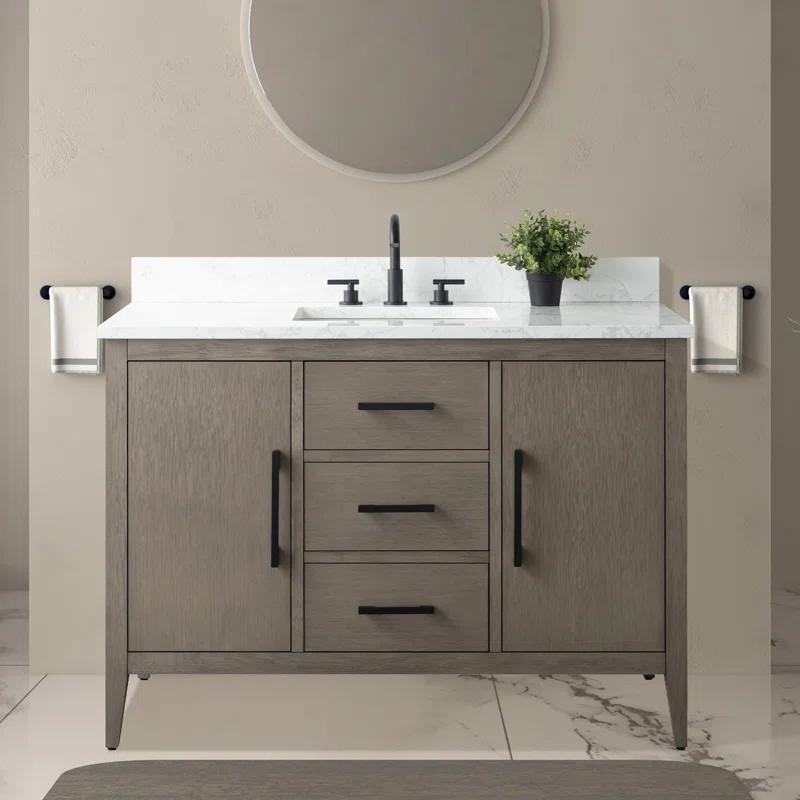 48'' Single Bathroom Vanity with Engineered Marble Top